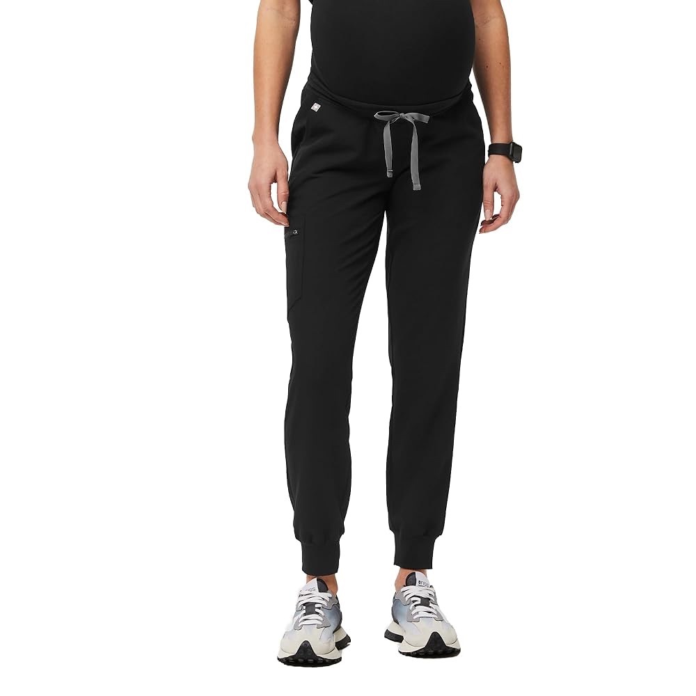 Figs Black Jogger Pants with Gray Accents